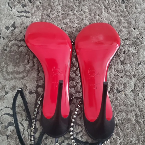 Christian Louboutin Black So Me 100 Spike Sandals Size 41 - Picture 9 of 10